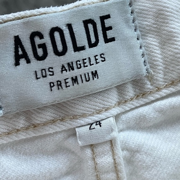 Agolde Sz 24 30" Criss Cross Wide Leg Upsized Jean in Off White Relay - Picture 9 of 14